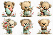 Whimsical Spring Teddy Bear Clipart, an Illustration by Craft Nest (Thumbnail 5 of 11)