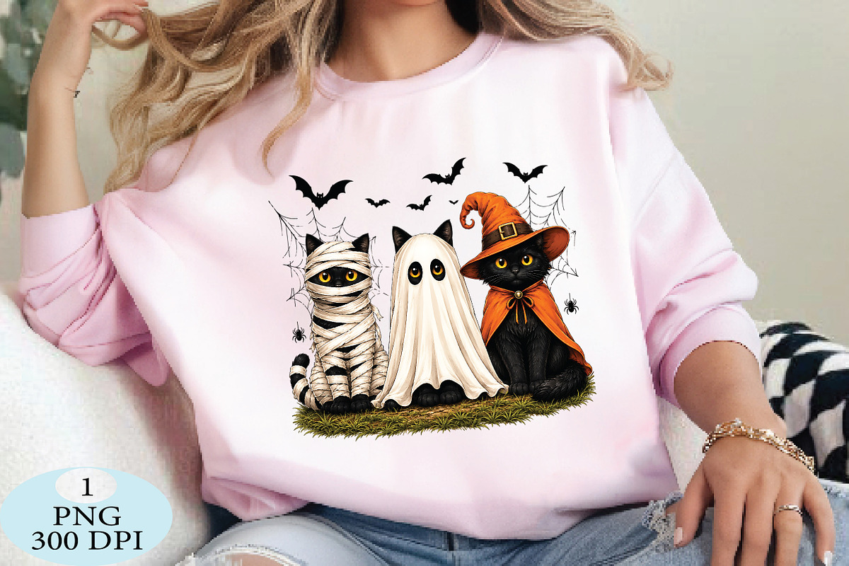 Spooky Halloween Cats PNG, a Seasonal Illustration by Daily.Designs (Photo 3 of 5)