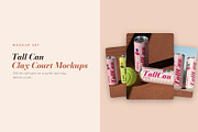 Tall Can Clay Court Mockup Pack, a Cups & Container Mockup by Motion-Box (Thumbnail 1 of 4)