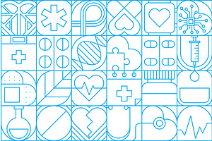 Modern geometric medicine pattern, a Healthcare Illustration by Vector Tradition