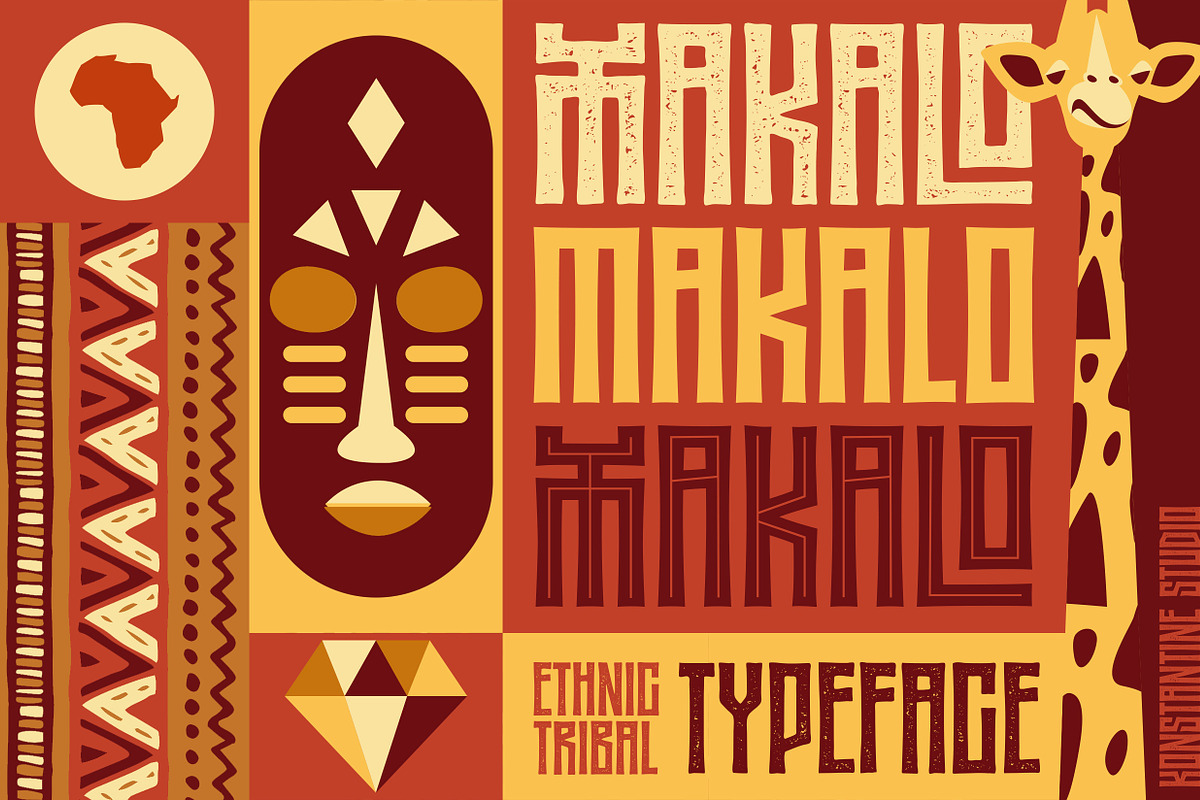 MAKALO - Ethnic Tribal Fonts, a Font by Konstantine Studio (Photo 1 of 12)