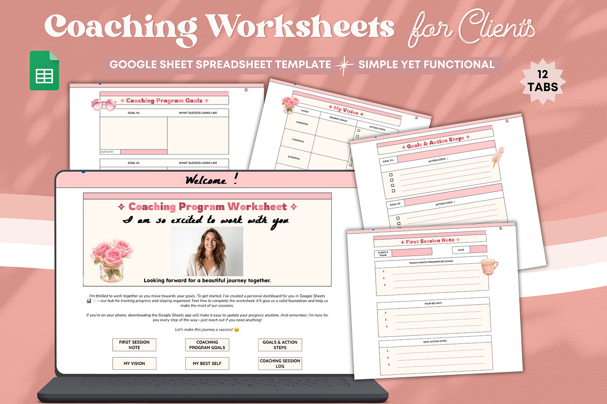 Coaching Worksheets for Clients, a Templates & Theme by bellaROSEworkshop (Photo 1 of 6)