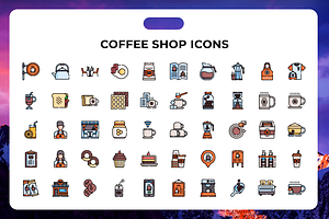 Coffee Shop Icons, an Icon by Wencory