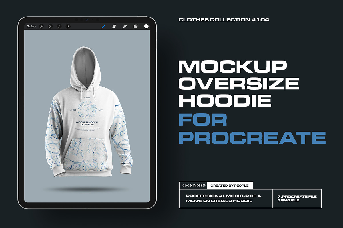 Mockup Oversize Hoodie for Procreate, a Hoody Mockup by Grow Design Craft Studio (Photo 1 of 7)