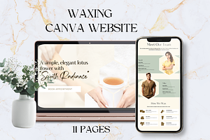 WAXING CANVA WEBSITE TEMPLATE, a Shopify Template by Daring Digies