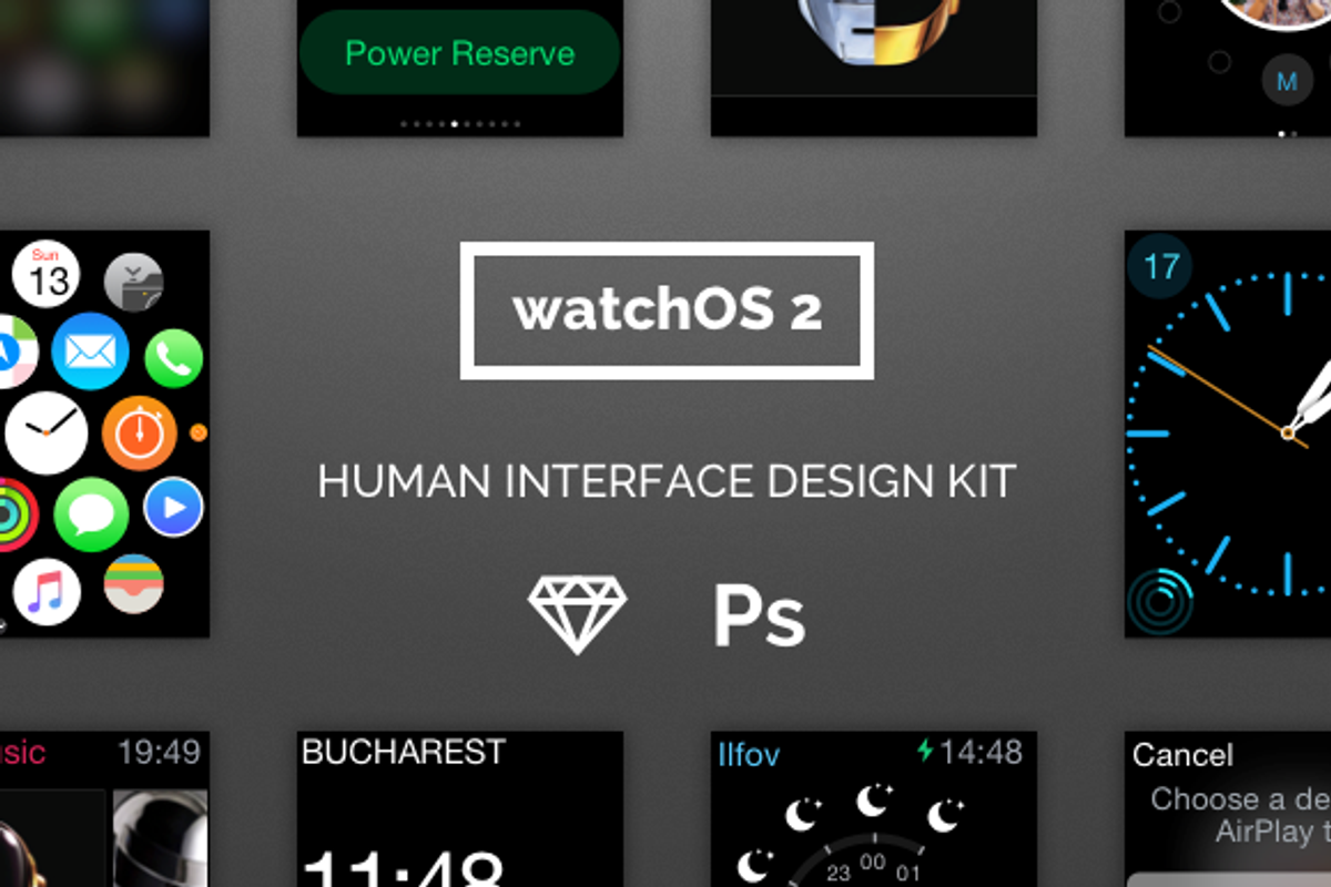 WatchOS 2 Human Interface UI Kit, an UI Kit Template by Designerbundle