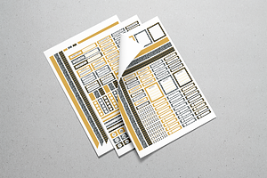 Planner Sticker Set - Black & Yellow