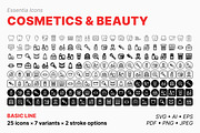 Beauty & cosmetics icons (Line), an Outline Icon by Totto House (Thumbnail 2 of 3)