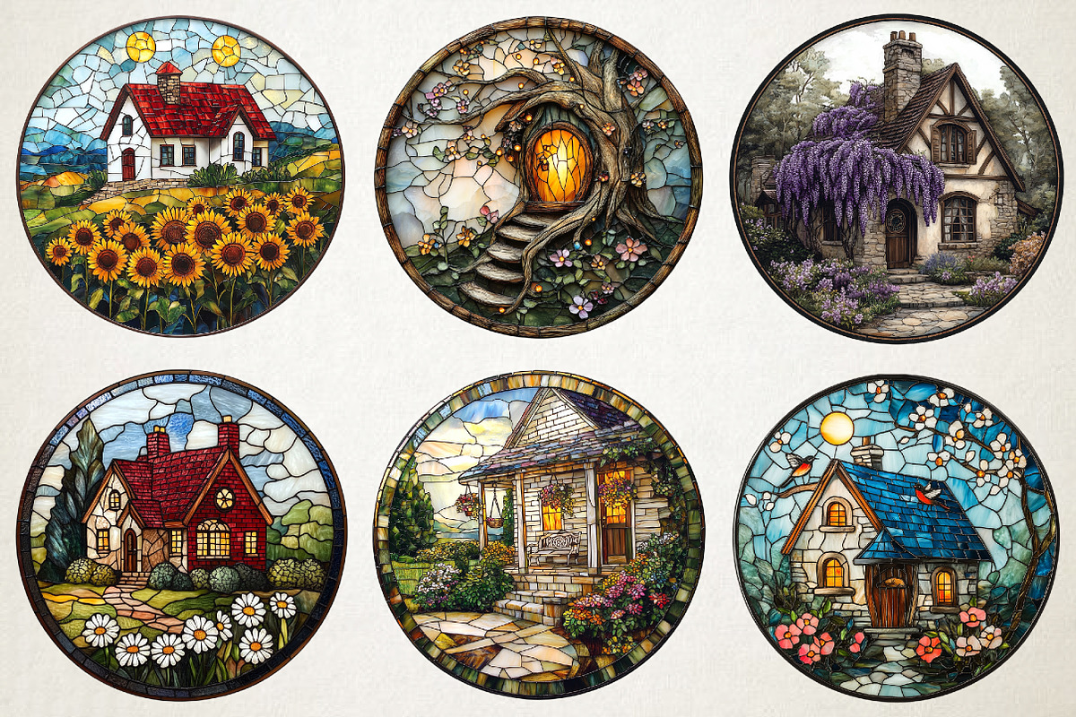 Spring House Stained Glass PNG, an Illustration by RobertsArt (Photo 4 of 5)