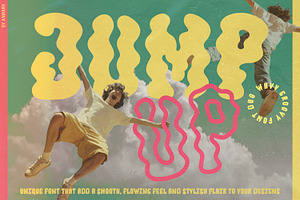 Jump Up Wavy Groovy Font Duo