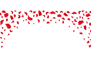 Falling red rose petals symbolizing, an Object Illustration by skripnikbb