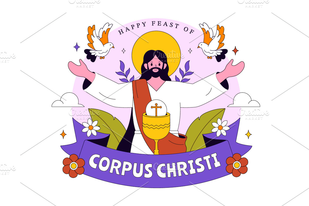 10 Corpus Christi Religious, a Seasonal Illustration by denayunebgt (Photo 4 of 4)
