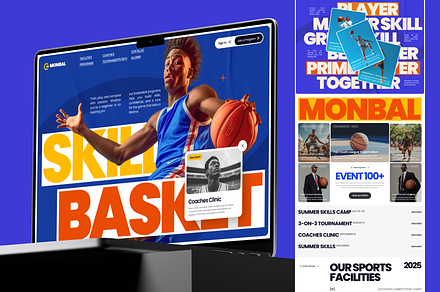 Monbal - Basketball Event Community, an UI Kit Template by Sans Design