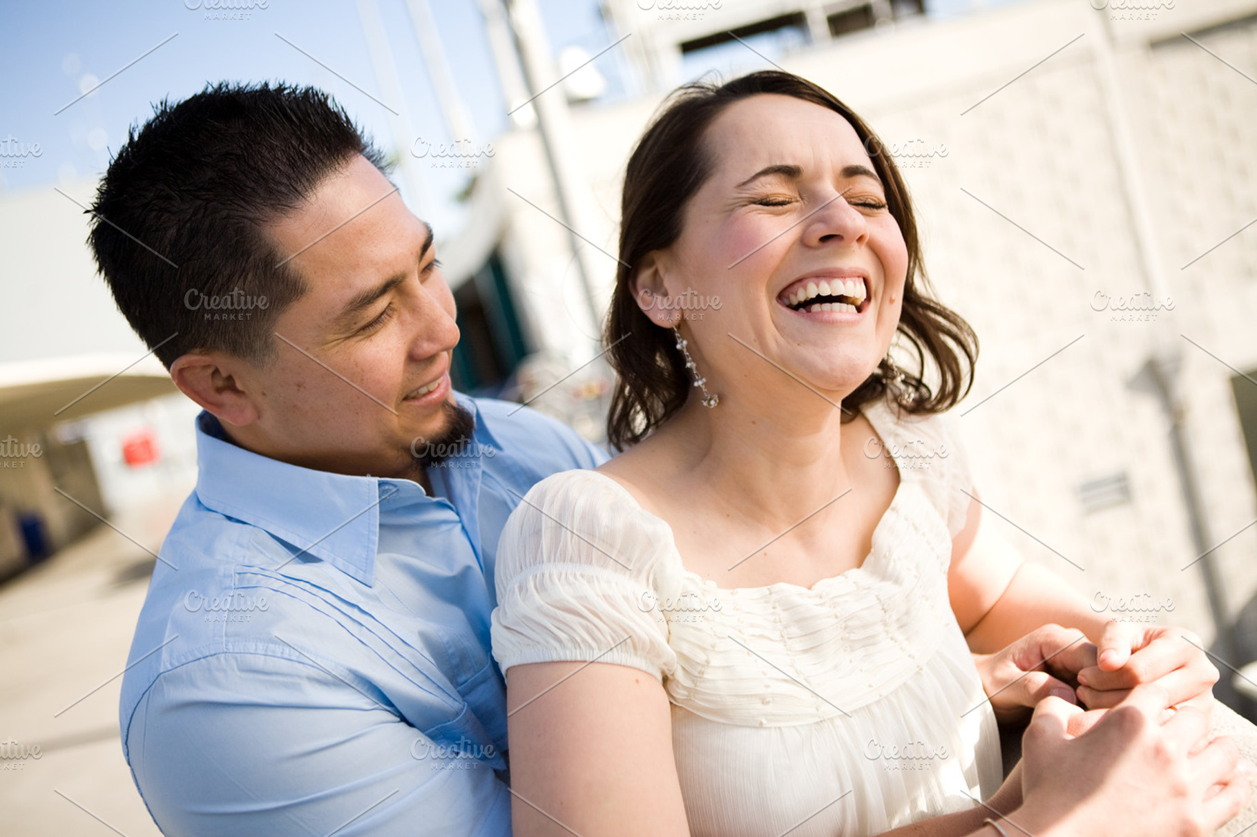 Engagement Couple Laughing