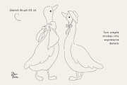 28 Adobe Illustrator Sketch Brushes, a Brush Add-On by Jenteva Art (Thumbnail 7 of 16)