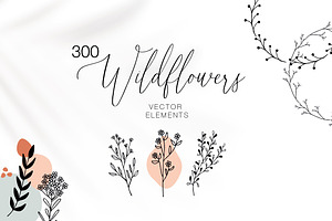 300 Wild Flowers Vector Elements