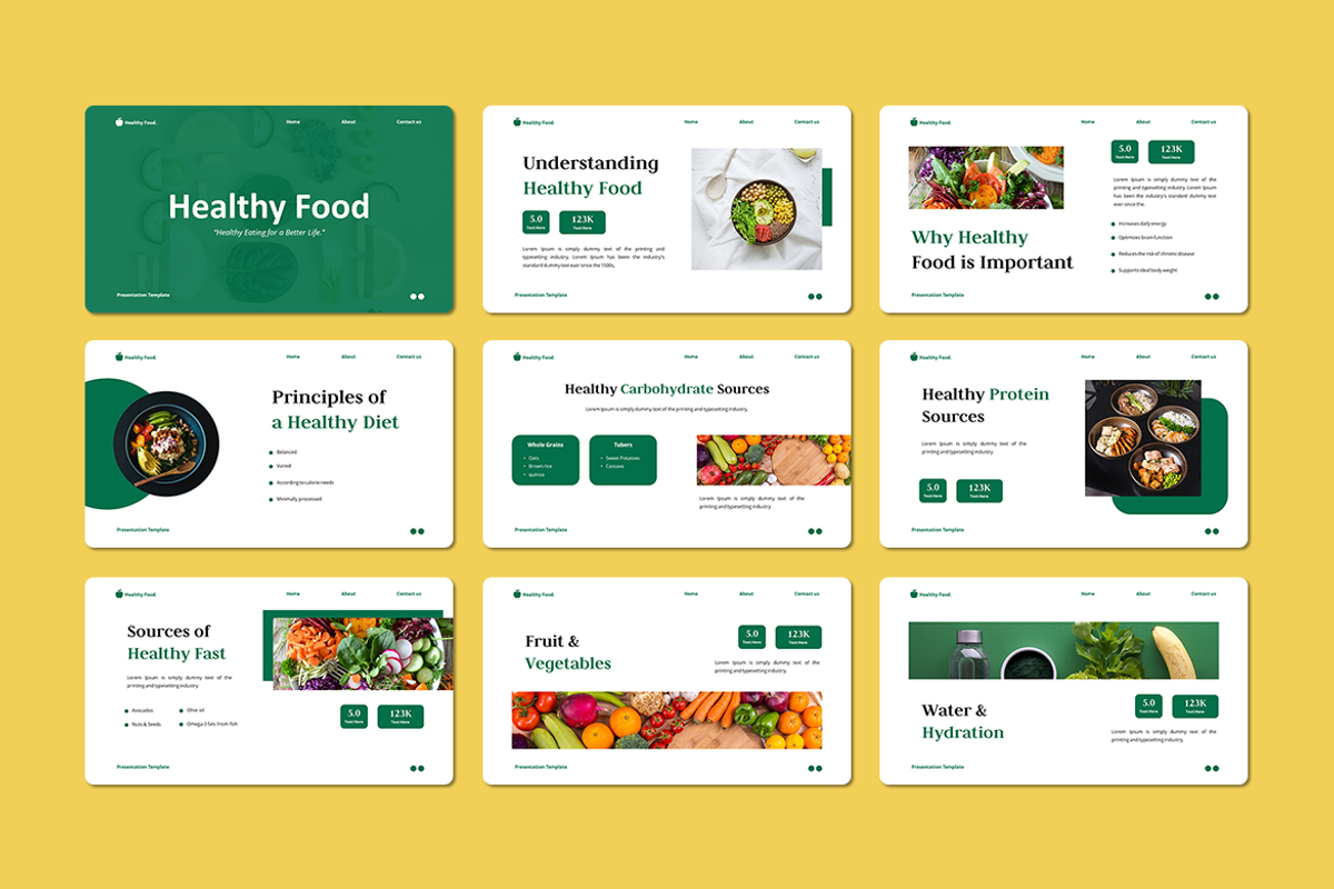Healthy Food - PowerPoint Template, a Presentation Template by Iqsiart Studio (Photo 2 of 3)