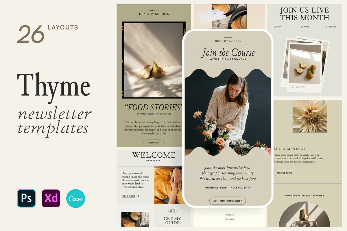 Thyme Newsletter Templates - Canva, an Email Template by Sparrow & Snow (Photo 1 of 20)