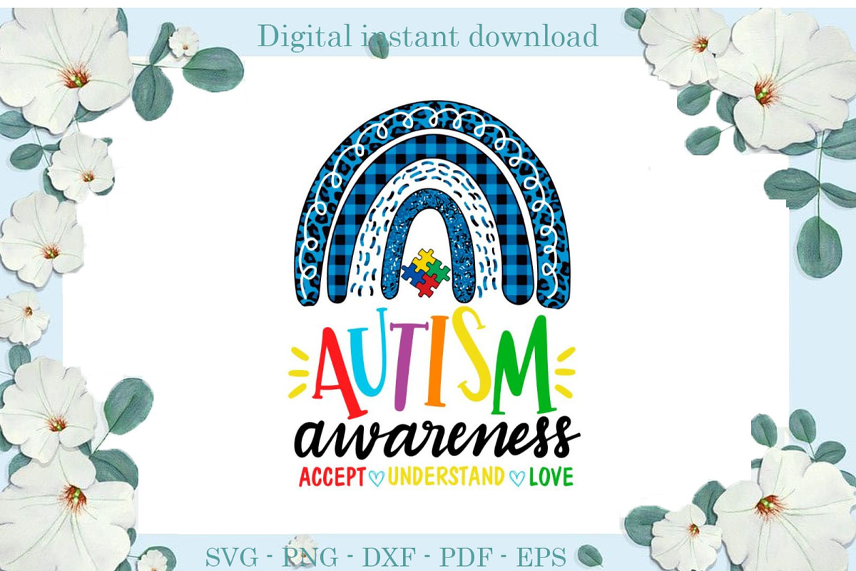Autism Awareness Rainbow Vector, a Graphic by Design Bundle SVG