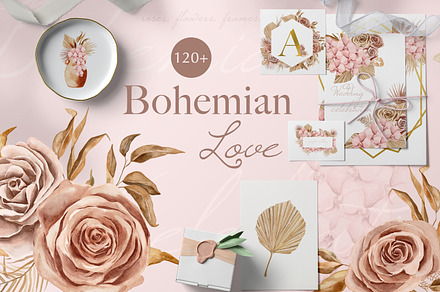 Bohemian Roses and Dried Leaves
