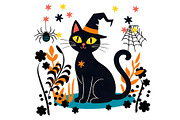 Halloween Cat in the Meadow, an Animal Illustration by Sharon Schwalbe (Thumbnail 4 of 5)