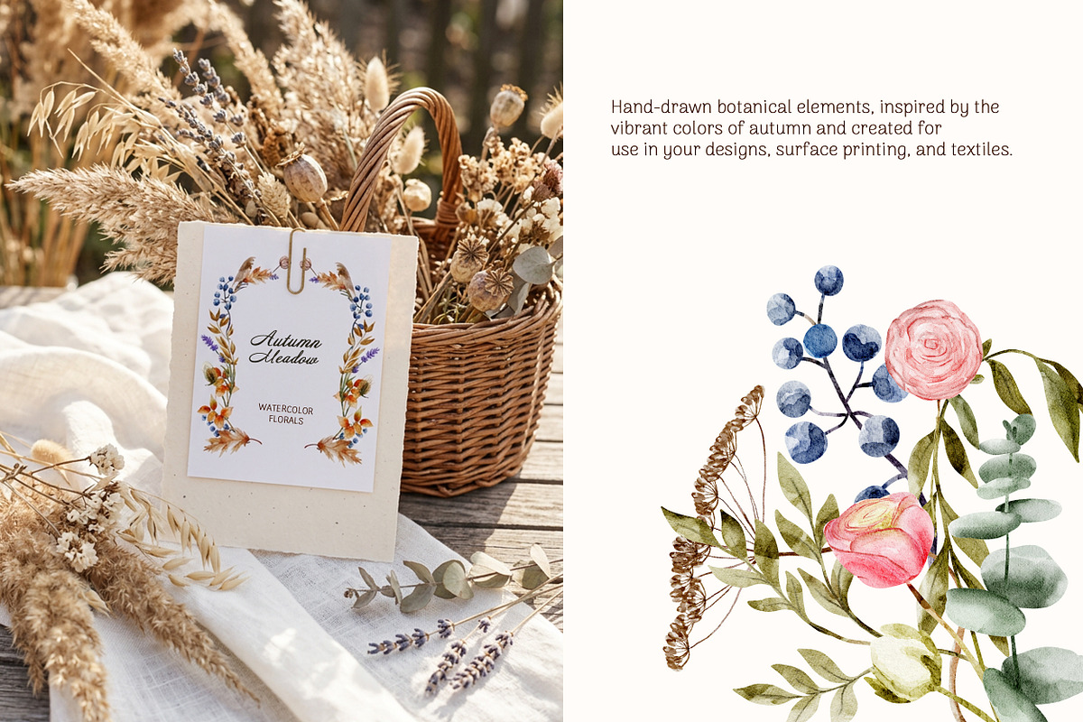 Autumn meadow Watercolor Floral, a Seasonal Illustration by Pattern + watercolor (Photo 2 of 14)
