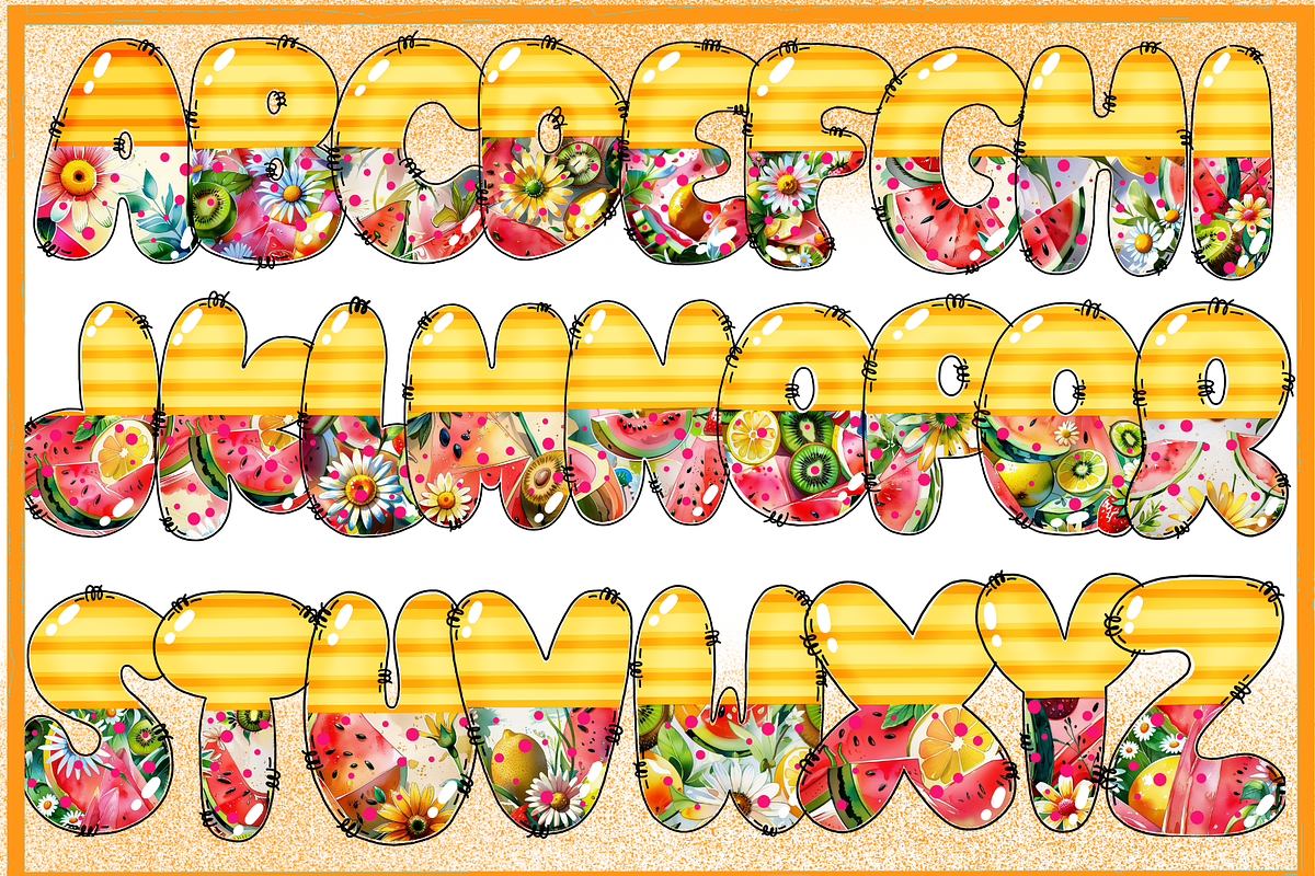Summer Fruity-PNG fonts, a Symbol Font by It me digital art (Photo 4 of 8)