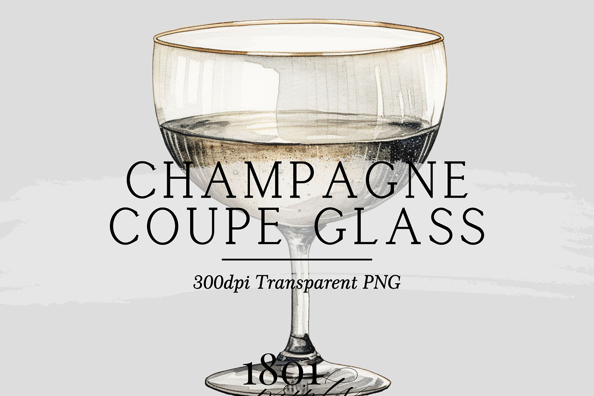 Champagne Coupe Glass, an Illustration by 1801Prints (Photo 1 of 4)