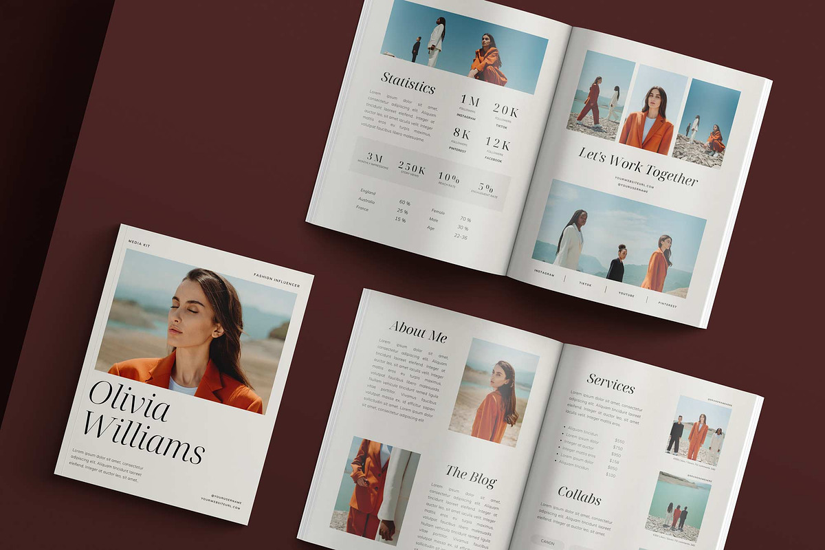 Influencer Media Kit Canva Template, a Print Template by Sierra Creative Studio (Photo 7 of 7)