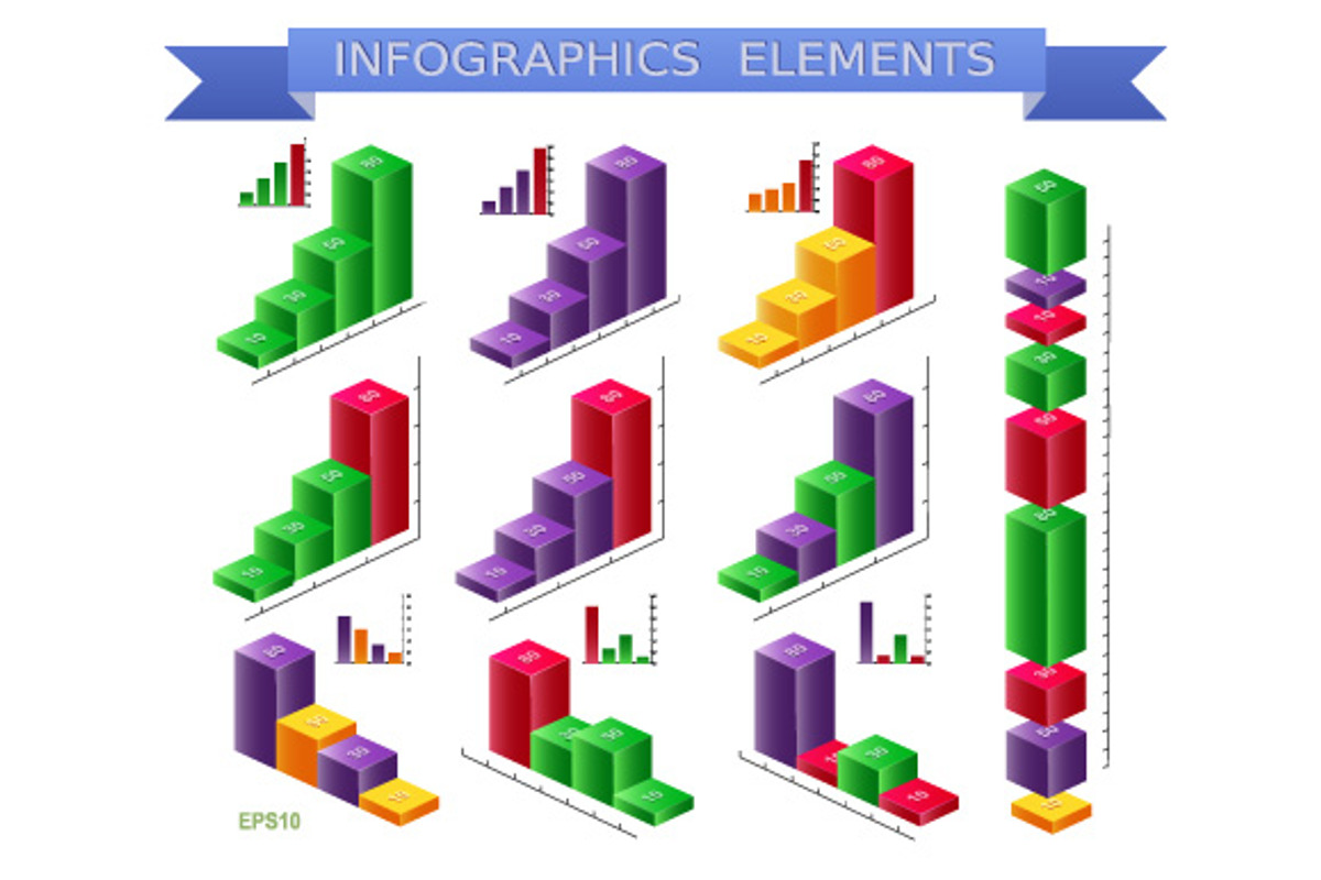 Set Infographics elements preview 3