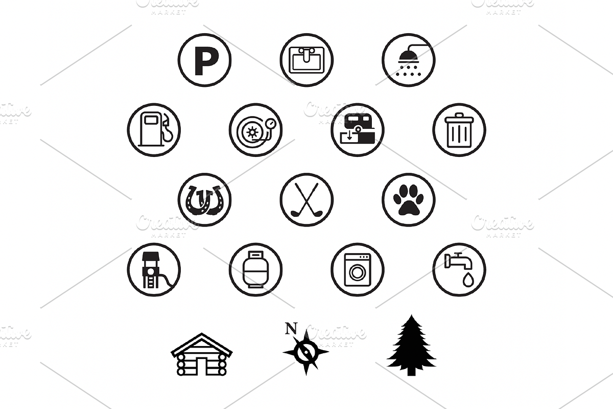 Campground Map Vector Icon Set, an Icon by The Roving Designer (Photo 3 of 4)