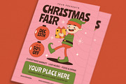 Retro Groovy Christmas Fair Flyer, a Flyer Template by VectorVactory (Thumbnail 3 of 7)