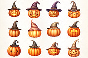 Jack-o’-Lantern with Hat Clipart, an Illustration by CrexoraLab (Thumbnail 4 of 5)