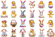 Whimsical Cute Easter Clipart, an Animal Illustration by designcity5 (Thumbnail 2 of 5)