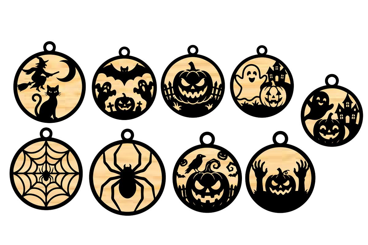 Halloween Ornaments Laser Cut SVG, an Object Graphic by DreamCafeArt (Photo 3 of 9)