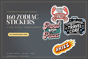 160 Zodiac Stickers