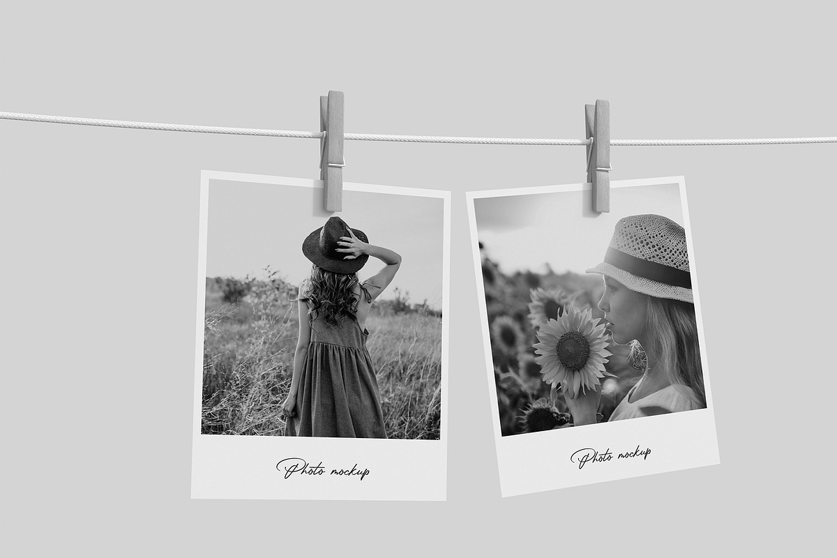 Hanging Polaroid Photo Mockup, a Product Mockup by graphypix (Photo 3 of 4)