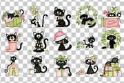 Christmas Cats PNG Clipart Bundle, a Seasonal Illustration by Nicolle's Colorful Art (Thumbnail 3 of 6)