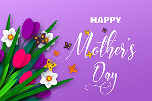 Happy Mothers Day Greeting Poster.