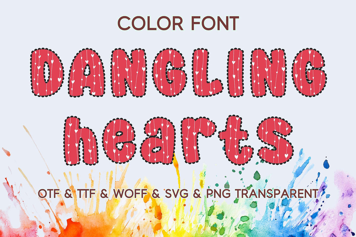 Dangling Hearts - Color Font, a Sans Serif Font by Adalin Shop (Photo 1 of 3)