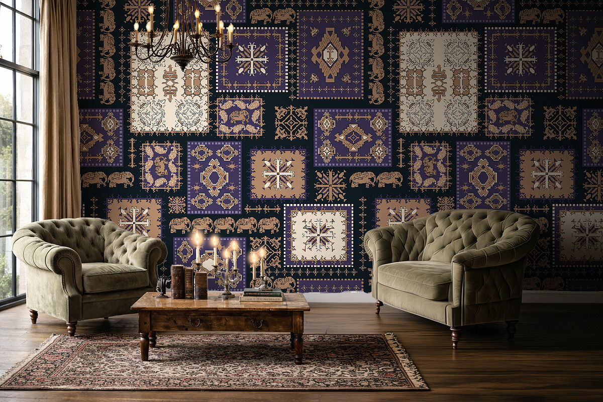 Ethnic Elephant Patchwork Pattern, a Pattern Graphic by StudioGlouna (Photo 5 of 5)