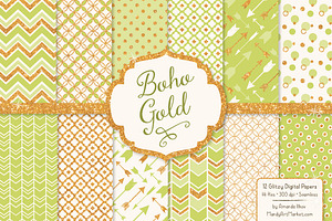 Bamboo Bohemian Digital Papers, a Pattern Graphic by Amanda Ilkov