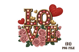 Vintage Marquee LOVE Sign, an Illustration by DreamArtGraphic