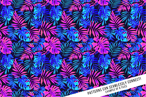 Neon Hawaiian Print Digital Paper