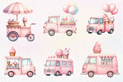 Summer Ice Cream Truck Clipart, an Illustration by CreationArt (Thumbnail 9 of 9)