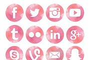 Watercolor Social Media Icons Set, a Templates & Theme by Curly Hair Designs (Thumbnail 2 of 5)