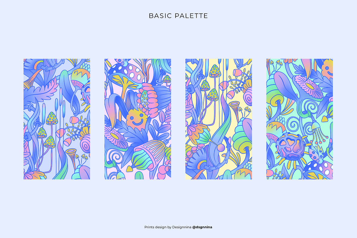 Cosmic Flora seamless pattern, a Pattern Graphic by Designnina Shop (Photo 2 of 11)