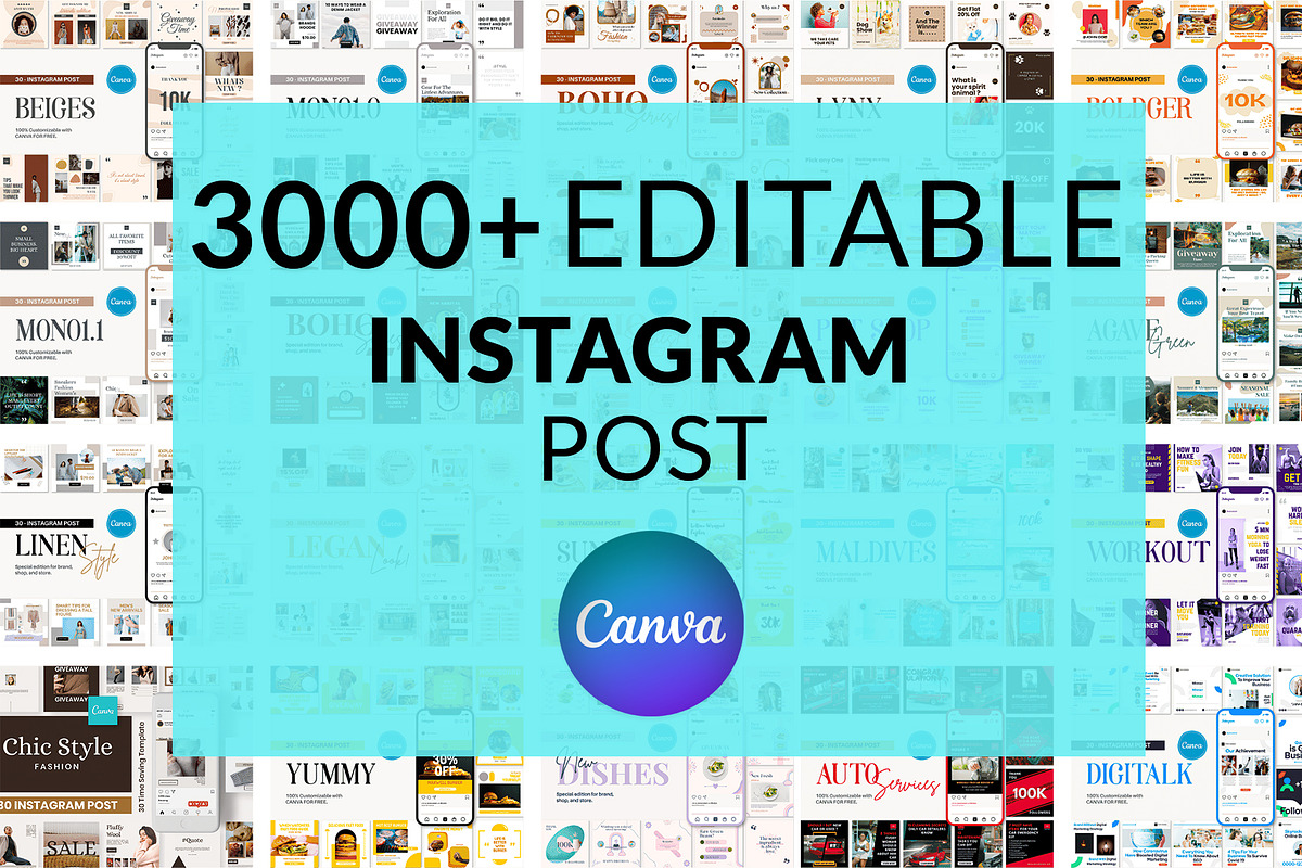 3000+ Instagram Post Templates, a Social Media Template by ResumeFabs (Photo 1 of 6)