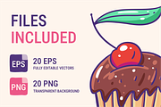 Cupcake Doodles & Dessert Clipart, a Food Illustration by Oktyabr (Thumbnail 5 of 5)