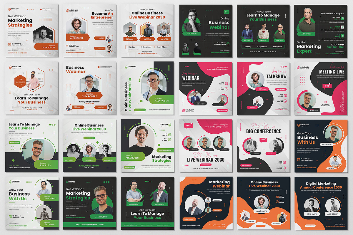 Webinar Social Media Post Pack, a Social Media Template by Pixelpick (Photo 1 of 6)